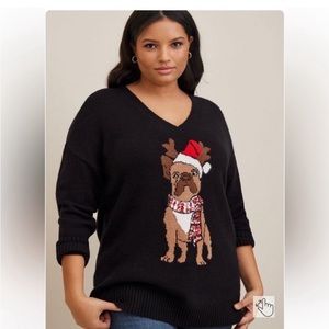 TORRID Frenchie Oversized Pullover Slouchy V-Neck Tunic Sweater Size 3 22-24